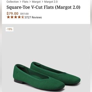 Vivaia Margot 2.0 Forest Green flats/EU size 39.0/Brand new in box